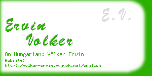 ervin volker business card